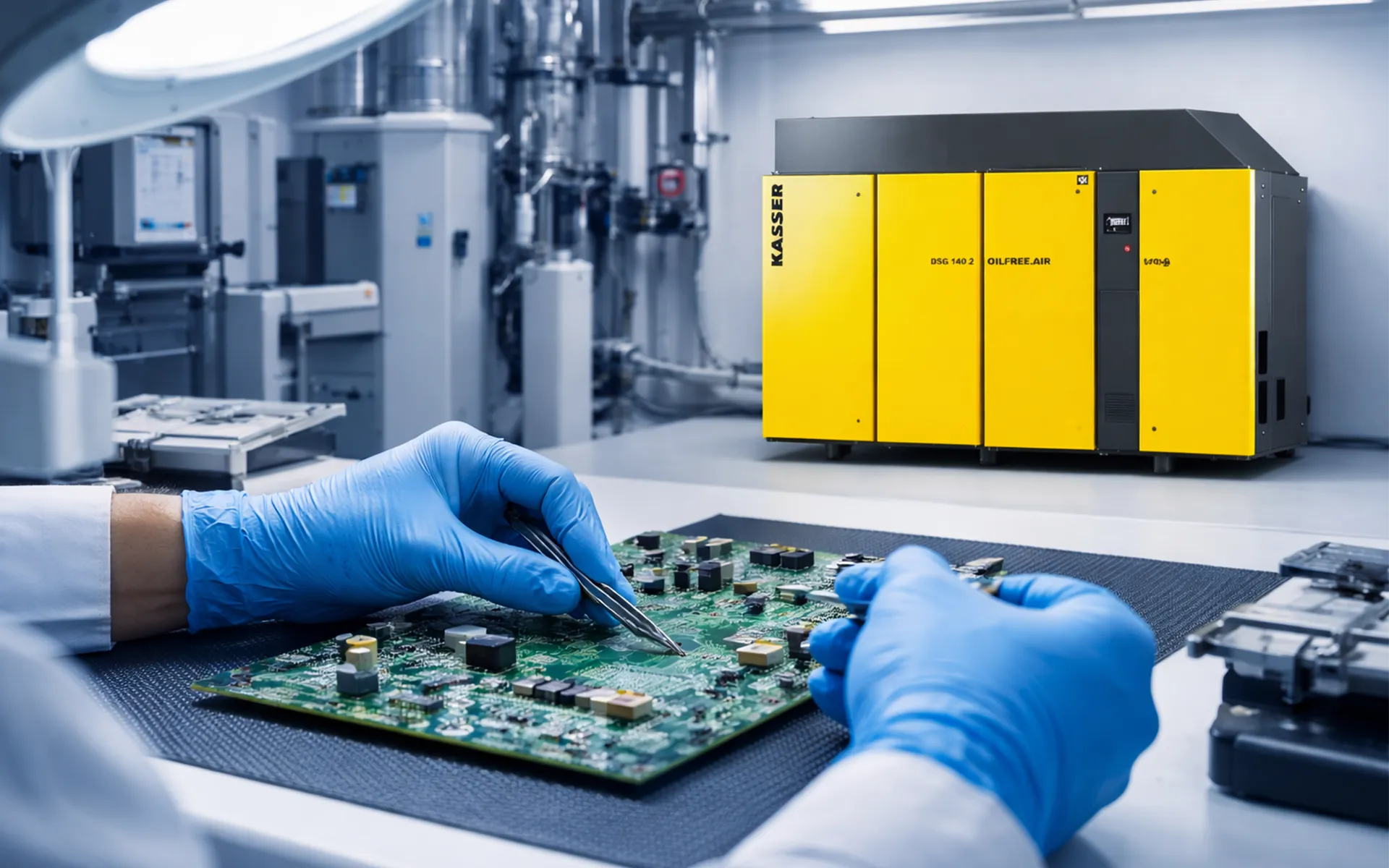 Aire crítico sin aceite para electrónica en Madrid: por qué KAESER OilFree.AIR marca la diferencia con madAIR